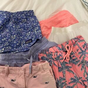 Vineyard Vines Floral and Palm Print Shorts in Blue and Pink
